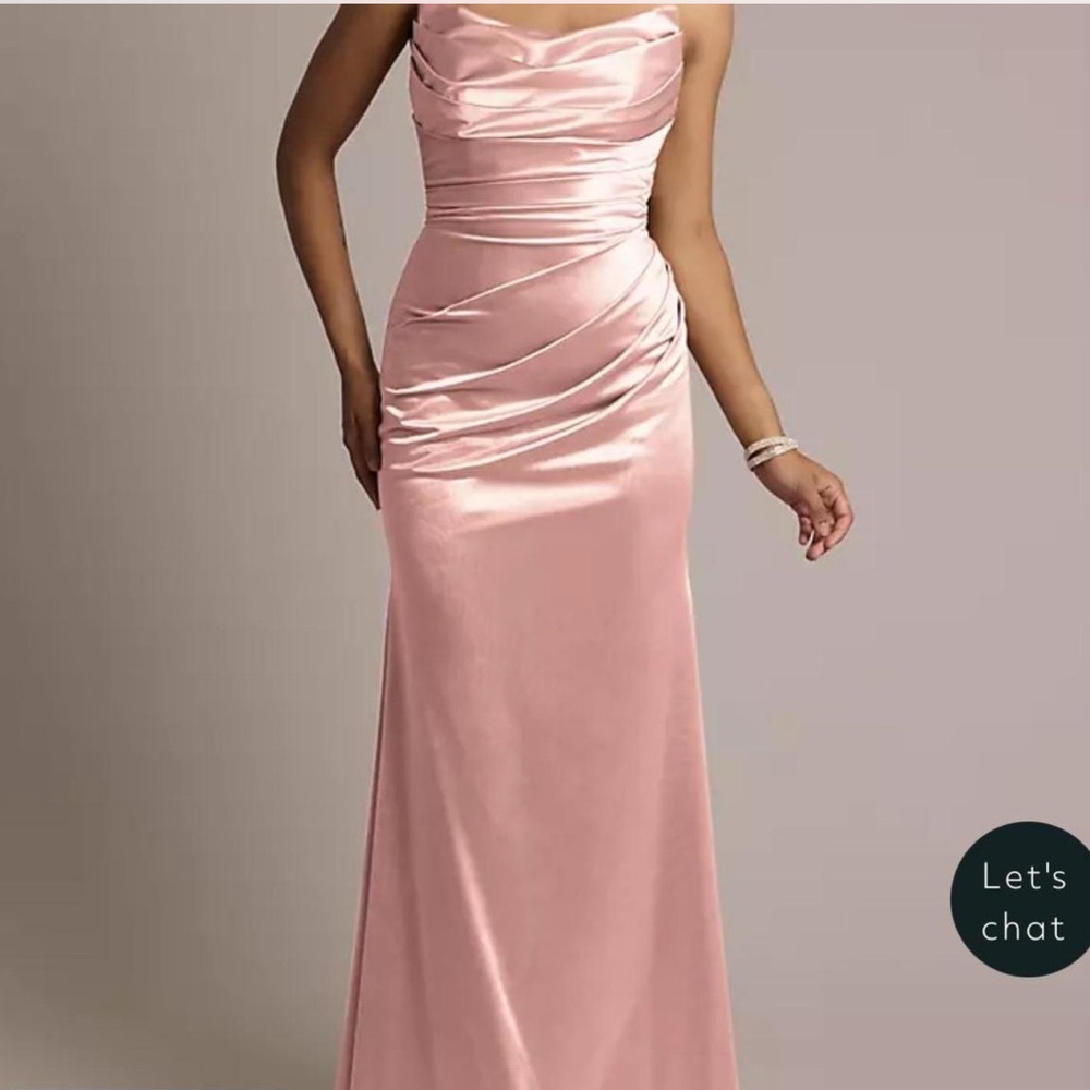 Elegant Pink Satin Evening Gown